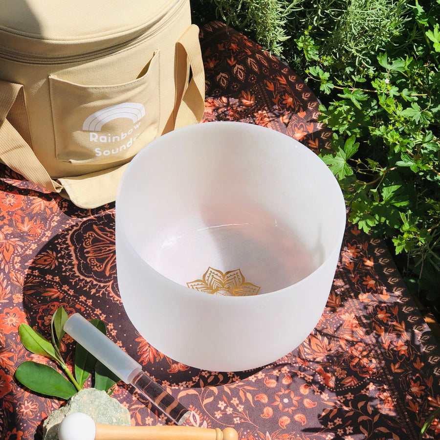 Earth Star 10" Sound Therapy Bowl in Beige Carry Case