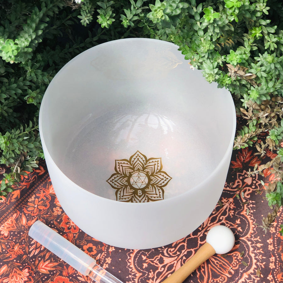 Earth Star 10" Sound Therapy Bowl in Beige Carry Case