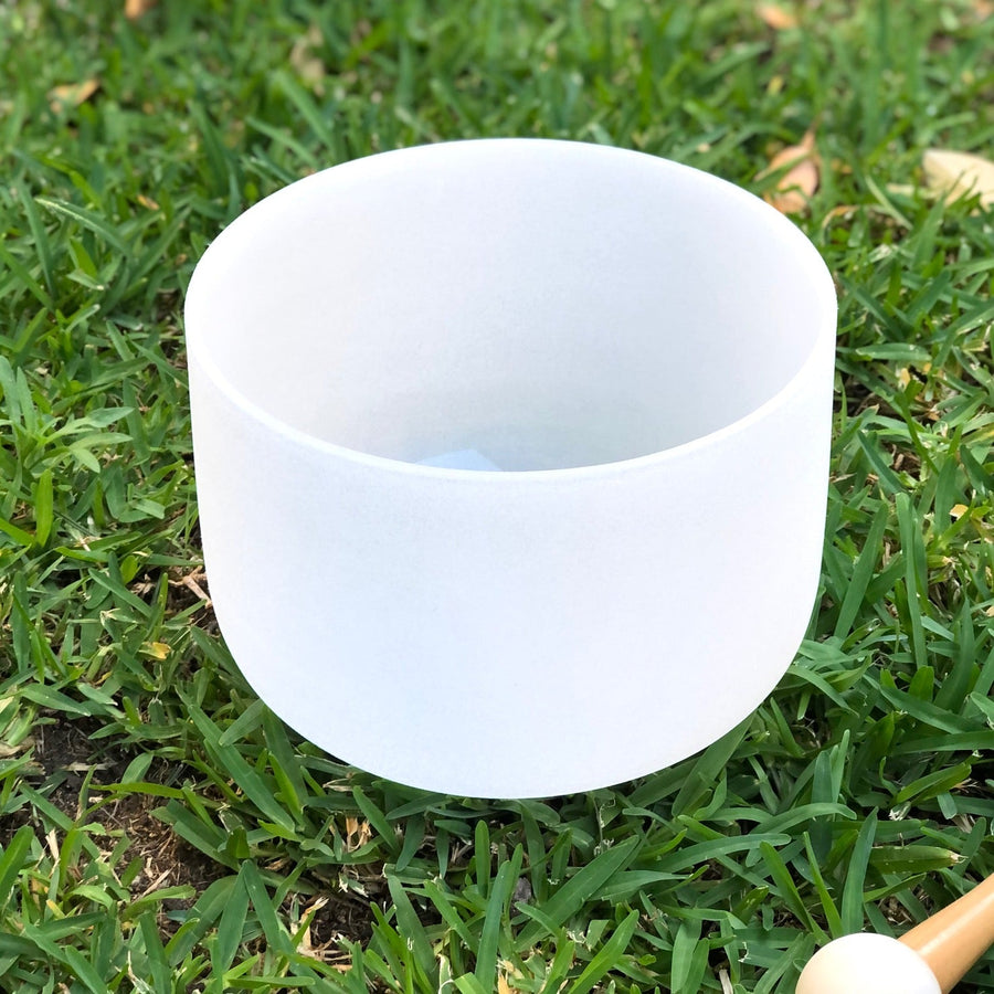 White Heart Chakra 9 inch Crystal Sound Bowl