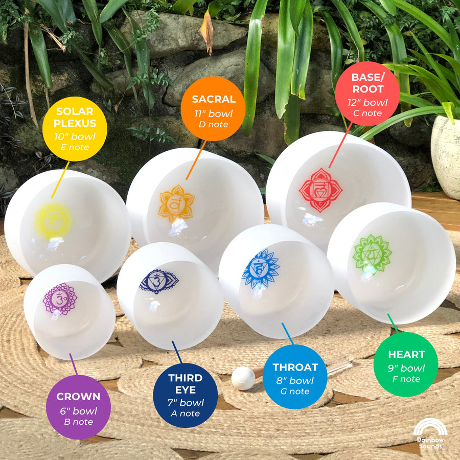 SACRAL Chakra 11" Crystal Singing Bowl (White)